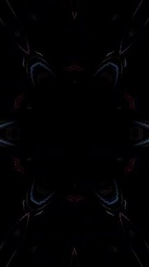 3D animasyon dikey güzel video soyut parlak ışık enerjisi 4K soyut çizgiler merkezde parlayan renkli ışık, siyah arkaplan