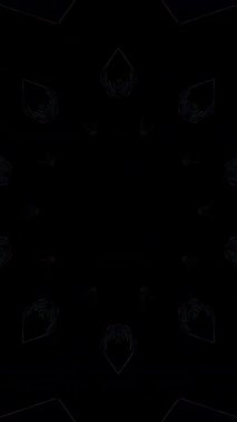 3D animasyon dikey güzel video soyut parlak ışık enerjisi 4K soyut çizgiler merkezde parlayan renkli ışık, siyah arkaplan