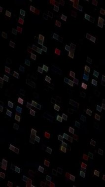 3D animasyon dikey güzel video soyut parlak ışık enerjisi 4K soyut çizgiler merkezde parlayan renkli ışık, siyah arkaplan