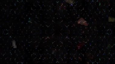 3D soyut parlak çizgiler, dalga, renkli, siyah arkaplan