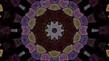 3D animasyon güzel video renkli soyut parlak ışık enerjisi 4K düz çizgi dalgaları merkezde yuvarlak ışık efekti, siyah arkaplan