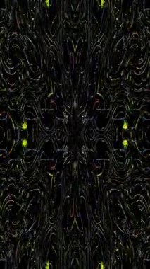 3D animasyon dikey video parıldayan güzel rengarenk çizgiler parlak ışık enerjisi 4K çizgiler pürüzsüz dalgalar parıldayan ışık efekti, siyah arkaplan