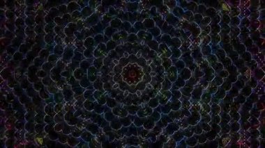 Soyut arka plan hareket eden çizgiler ve parlayan ışık noktaları. Çemberlerle canlandırma