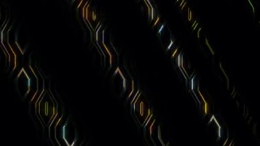 güzel renkli video soyut parlak ışık enerjisi 4K düz çizgi dalgaları siyah arkaplan üzerinde parıldayan ışık etkisi
