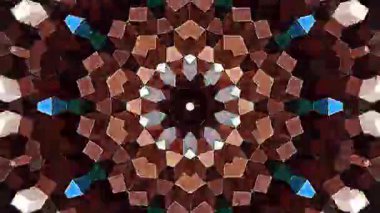Parlayan güzel soyut bir kaleydoskop, ince hareketleri düzenleyen parlak bir ışık.