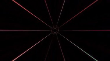 güzel renkli video soyut parlak ışık enerjisi 4K düz çizgi dalgaları siyah arkaplan üzerinde parıldayan ışık etkisi