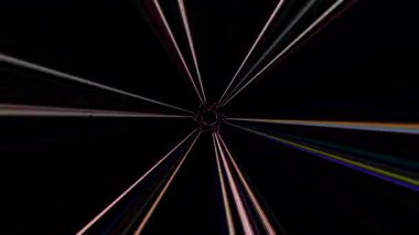güzel renkli video soyut parlak ışık enerjisi 4K düz çizgi dalgaları siyah arkaplan üzerinde parıldayan ışık etkisi