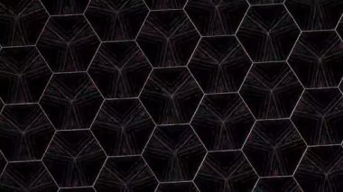 3D soyut parlak çizgiler dalga, renkli, parlak ışık enerjisi düz çizgilerin 4K 'sı siyah arkaplan üzerinde parıldayan ışık efekti