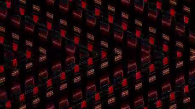 3D soyut parlak çizgiler dalga, renkli, parlak ışık enerjisi düz çizgilerin 4K 'sı siyah arkaplan üzerinde parıldayan ışık efekti