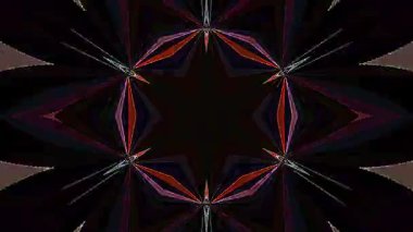 3D animasyon güzel video renkli soyut parlak ışık enerjisi 4K düz çizgi dalgaları merkezde yuvarlak ışık efekti, siyah arkaplan