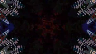 3D animasyon güzel video renkli soyut parlak ışık enerjisi 4K düz çizgi dalgaları merkezde yuvarlak ışık efekti, siyah arkaplan