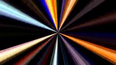 3D soyut parlak çizgiler dalga, renkli, parlak ışık enerjisi düz çizgilerin 4K 'sı siyah arkaplan üzerinde parıldayan ışık efekti