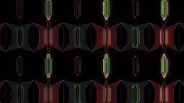 3D soyut parlak çizgiler dalga, renkli, parlak ışık enerjisi düz çizgilerin 4K 'sı siyah arkaplan üzerinde parıldayan ışık efekti