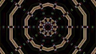3D animasyon güzel video renkli soyut parlak ışık enerjisi 4K düz çizgi dalgaları merkezde yuvarlak ışık efekti, siyah arkaplan