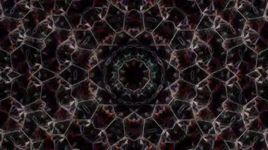 3D animasyon güzel video renkli soyut parlak ışık enerjisi 4K düz çizgi dalgaları merkezde yuvarlak ışık efekti, siyah arkaplan