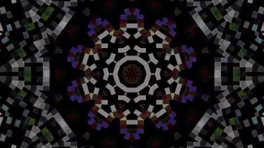 3D animasyon güzel video renkli soyut parlak ışık enerjisi 4K düz çizgi dalgaları merkezde yuvarlak ışık efekti, siyah arkaplan