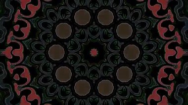 3D animasyon güzel video renkli soyut parlak ışık enerjisi 4K düz çizgi dalgaları merkezde yuvarlak ışık efekti, siyah arkaplan