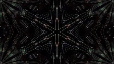 3D animasyon güzel video renkli soyut parlak ışık enerjisi 4K düz çizgi dalgaları merkezde yuvarlak ışık efekti, siyah arkaplan