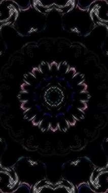 3D animasyon dikey güzel video soyut parlak ışık enerjisi 4K soyut çizgiler merkezde parlayan renkli ışık, siyah arkaplan