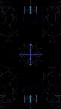 3D animasyon dikey güzel video soyut parlak ışık enerjisi 4K soyut çizgiler merkezde parlayan renkli ışık, siyah arkaplan