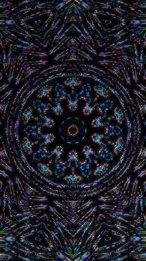 3D animasyon güzel video renkli soyut parlak ışık enerjisi 4K düz çizgi dalgaları merkezde yuvarlak ışık efekti, siyah arkaplan