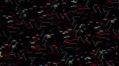 güzel renkli video soyut parlak ışık enerjisi 4K düz çizgi dalgaları siyah arkaplan üzerinde parıldayan ışık etkisi