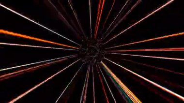 güzel renkli video soyut parlak ışık enerjisi 4K düz çizgi dalgaları siyah arkaplan üzerinde parıldayan ışık etkisi