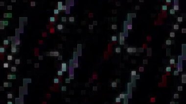 3D soyut parlak çizgiler, dalga, renkli, siyah arkaplan