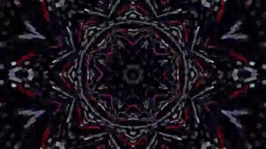 Soyut Kaleydoskop deseni tam renklerle. Sihirli mandala. 4k
