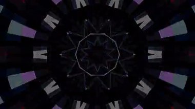 Soyut Kaleydoskop deseni tam renklerle. Sihirli mandala. 4k