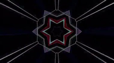 Soyut Kaleydoskop deseni tam renklerle. Sihirli mandala. 4k