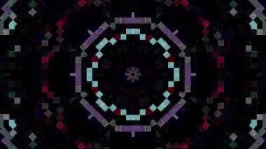 Soyut Kaleydoskop deseni tam renklerle. Sihirli mandala. 4k