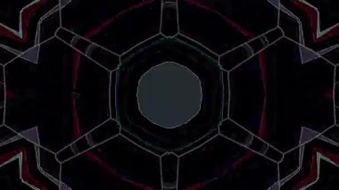 Soyut Kaleydoskop deseni tam renklerle. Sihirli mandala. 4k