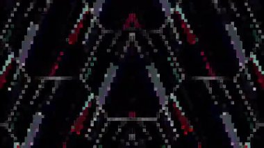 3D soyut parlak çizgiler, dalga, renkli, siyah arkaplan