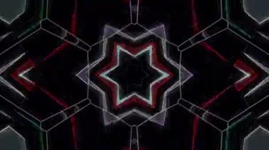 Soyut Kaleydoskop deseni tam renklerle. Sihirli mandala. 4k