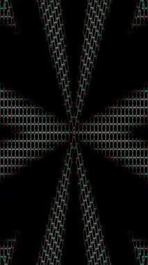 3D animasyon dikey güzel video soyut parlak ışık enerjisi 4K soyut çizgiler merkezde parlayan renkli ışık, siyah arkaplan