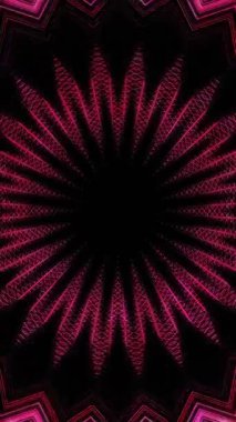 3D animasyon dikey güzel video soyut parlak ışık enerjisi 4K soyut çizgiler merkezde parlayan renkli ışık, siyah arkaplan