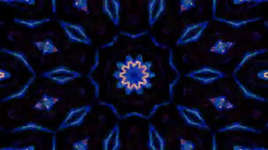 Soyut Kaleydoskop deseni tam renklerle. Sihirli mandala. 4k