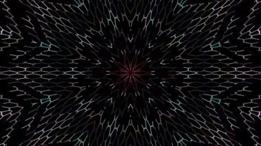 Soyut Kaleydoskop deseni tam renklerle. Sihirli mandala. 4k