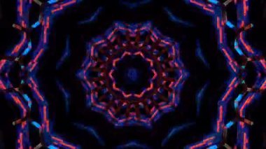 Soyut Kaleydoskop deseni tam renklerle. Sihirli mandala. 4k