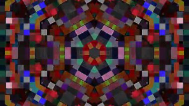 Soyut Kaleydoskop deseni tam renklerle. Sihirli mandala. 4k
