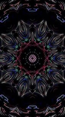 3D animasyon dikey güzel video soyut parlak ışık enerjisi 4K soyut çizgiler merkezde parlayan renkli ışık, siyah arkaplan