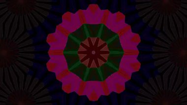 3D animasyon güzel video renkli soyut parlak ışık enerjisi 4K düz çizgi dalgaları merkezde yuvarlak ışık efekti, siyah arkaplan