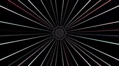 güzel renkli video soyut parlak ışık enerjisi 4K düz çizgi dalgaları siyah arkaplan üzerinde parıldayan ışık etkisi