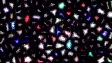 güzel renkli video soyut parlak ışık enerjisi 4K düz çizgi dalgaları siyah arkaplan üzerinde parıldayan ışık etkisi