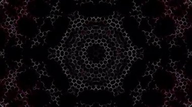 3D animasyon güzel video renkli soyut parlak ışık enerjisi 4K düz çizgi dalgaları merkezde yuvarlak ışık efekti, siyah arkaplan