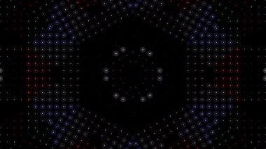 Soyut arka plan hareket eden çizgiler ve parlayan ışık noktaları. Çemberlerle canlandırma