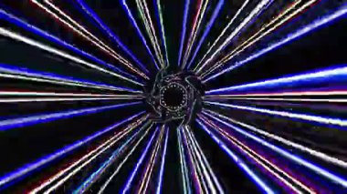 güzel renkli video soyut parlak ışık enerjisi 4K düz çizgi dalgaları siyah arkaplan üzerinde parıldayan ışık etkisi