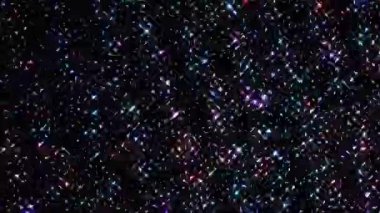 3D shining bright dots set colorful line wave motion, on black background