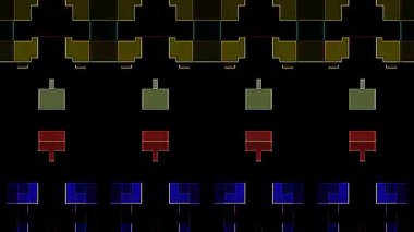 güzel renkli video soyut parlak ışık enerjisi 4K düz çizgi dalgaları siyah arkaplan üzerinde parıldayan ışık etkisi